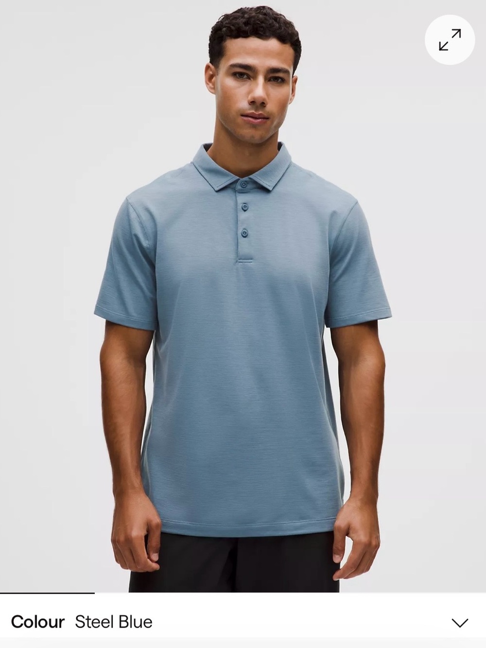 lululemon athletica Men’s Evolution Short Sleeve Polo in Steel Blue